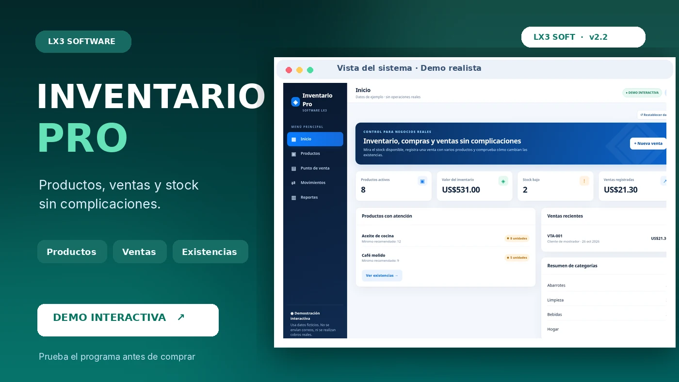 Vista previa de Control de Inventario Pro